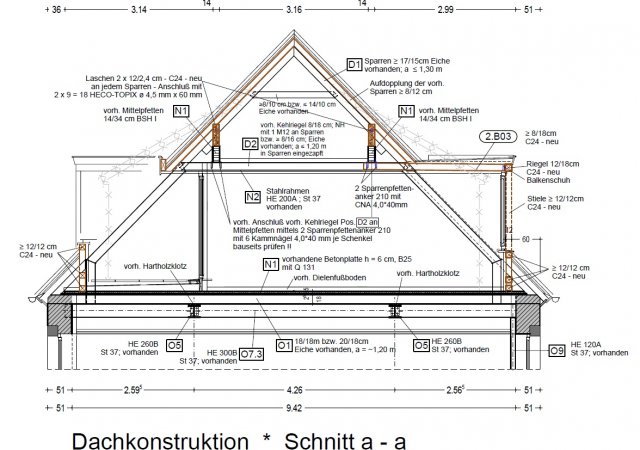 Auszug Positionsplan Dachgeschoss