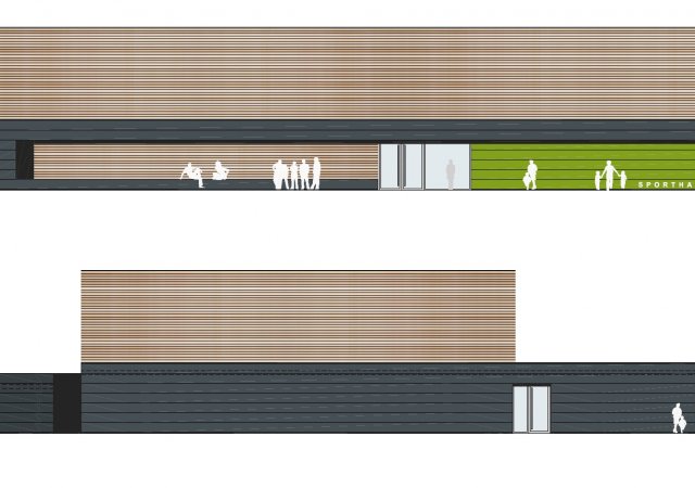 Ansichtszeichnungen des Architekten