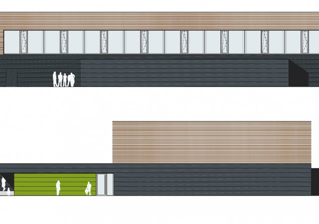 Ansichtszeichnungen des Architekten